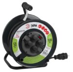 Удлинитель силовой ЭРА RMx-4es-3x1.5-50m-IP44(KG) на металлической катушке c заземлением 4 розетки 50м КГ 3х1.5мм2 купить оптом недорого