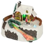 Светодиодная новогодняя фигура ЭРА EFIS-S02 композиция Деревня мультиколор 3*АА 16*13*12 см купить оптом недорого