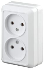 Розетка Intro Quadro 2-203-01 двойная без заземления 2х2P
