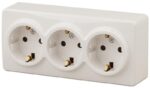 11-2209-02 ЭРА Розетка 3х2P+E Schuko со шторками