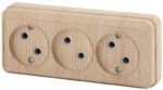 Розетка Intro Quadro 2-205-11 без заземления трехместная 3х2P