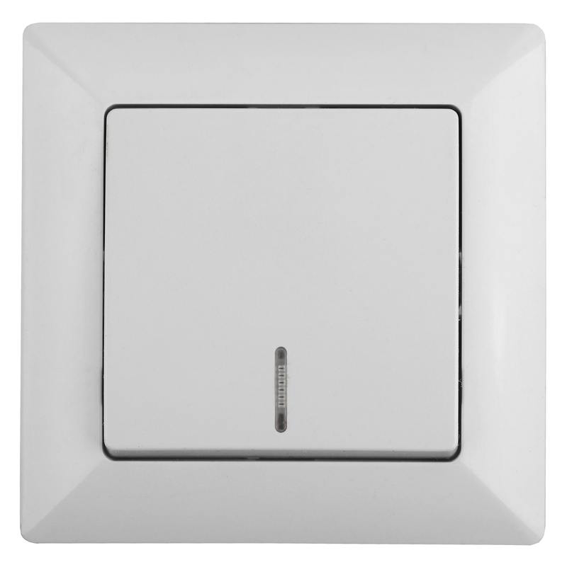 Выключатель Intro Solo 4-102-01 одноклавишный с подсветкой Выключатель Intro Solo 4-102-01 одноклавишный с подсветкой