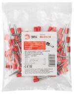 Наконечник-гильза НШВИ ЭРА NO-570-10 Е1012 1мм2 с изолированным фланцем темно-красный упаковка 100 шт купить оптом недорого