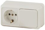 Блок розетка с выключателем Intro Quadro 2-701-02 горизонтальный 10А-250В