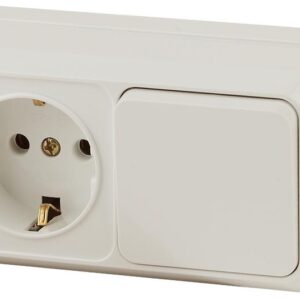 Блок розетка с выключателем Intro Quadro 2-701-02 горизонтальный 10А-250В