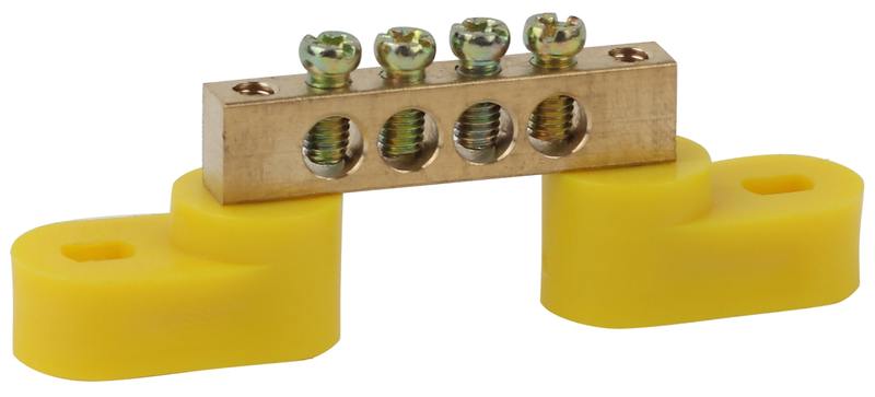 Шина ЭРА NO-222-107-1 PE земля на двух угловых изоляторах ШНИ-6х9-4-У2-Желтый оптом купить хорошая цена Шина ЭРА NO-222-107-1 PE земля на двух угловых изоляторах ШНИ-6х9-4-У2-Желтый купить оптом недорого