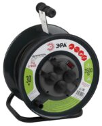 Удлинитель силовой ЭРА RMx-4es-3x1.5-30m-IP44(KG) на металлической катушке c заземлением 4 розетки 30м КГ 3х1.5мм2 купить оптом недорого