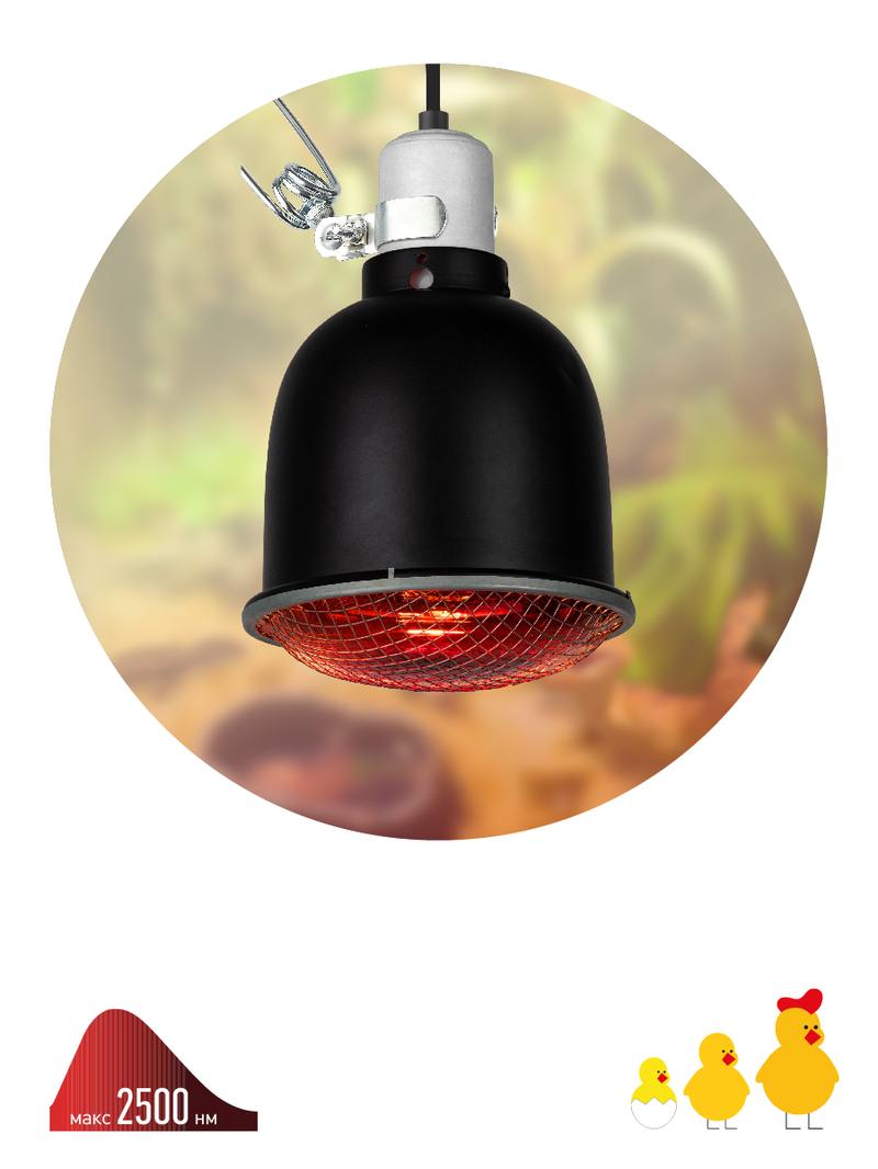 Светильник для террариумов и брудеров ЭРА FITO-E27-SHADE с защитной решеткой оптом купить хорошая цена Светильник для террариумов и брудеров ЭРА FITO-E27-SHADE с защитной решеткой купить оптом недорого