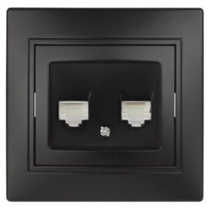 Розетка Intro Plano 1-304-05 информационная двойная 2xRJ45