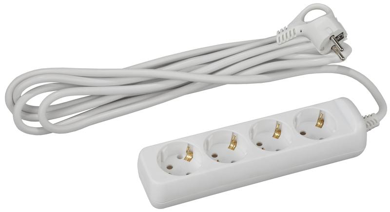 Удлинитель электрический ЭРА UX-4e-5m с заземлением 4 розетки 5 м ПВС 3x0 Удлинитель электрический ЭРА UX-4e-5m с заземлением 4 розетки 5 м ПВС 3x0