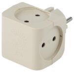 Разветвитель электрический ЭРА SP-4-I на 4 розетки без заземления 16А слоновая кость купить оптом недорого