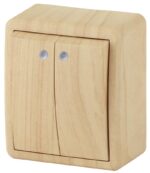 11-1205-11 ЭРА Выключатель двойной с подсветкой