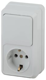 Блок розетка с выключателем Intro Quadro 2-705-01 вертикальный 10А-250В