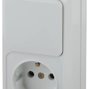 Блок розетка с выключателем Intro Quadro 2-705-01 вертикальный 10А-250В