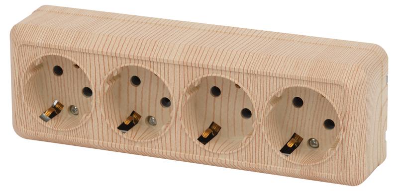 Розетка Intro Quadro 2-208-11 с заземлением четырехместная 4х2P+E Розетка Intro Quadro 2-208-11 с заземлением четырехместная 4х2P+E