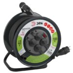 Удлинитель силовой ЭРА RMx-4es-3x2.5-40m-IP44(KG) на металлической катушке c заземлением 4 розетки 40м КГ 3х2.5мм2 купить оптом недорого
