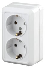 Розетка Intro Quadro 2-204-01 с заземлением двойная 2х2P+E Schuko