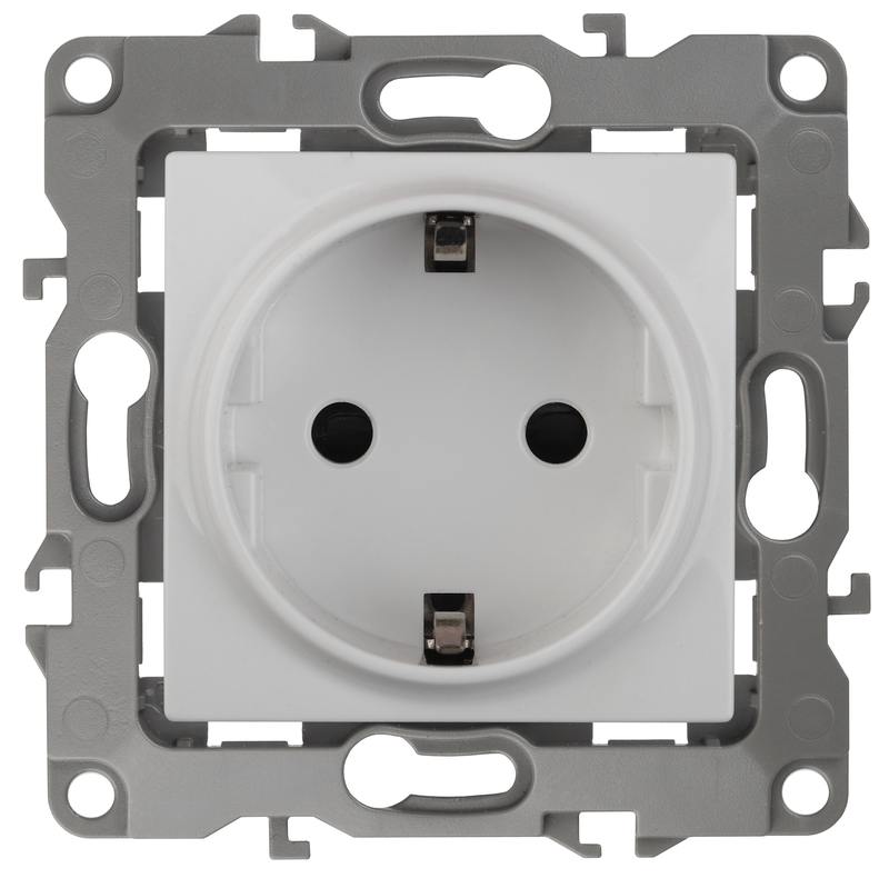 12А-2002-01 ЭРА Розетка 2P+E Schuko со шторками 12А-2002-01 ЭРА Розетка 2P+E Schuko со шторками