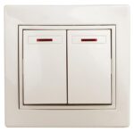 Выключатель Intro Plano 1-105-02 двухклавишный с подсветкой