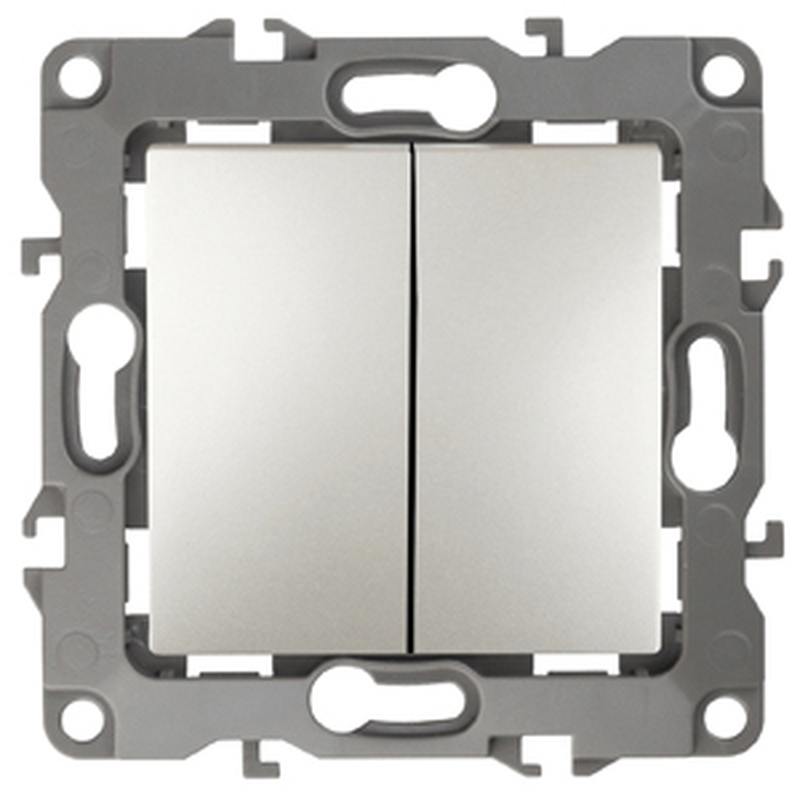 12-1004-15 ЭРА Выключатель двойной 12-1004-15 ЭРА Выключатель двойной