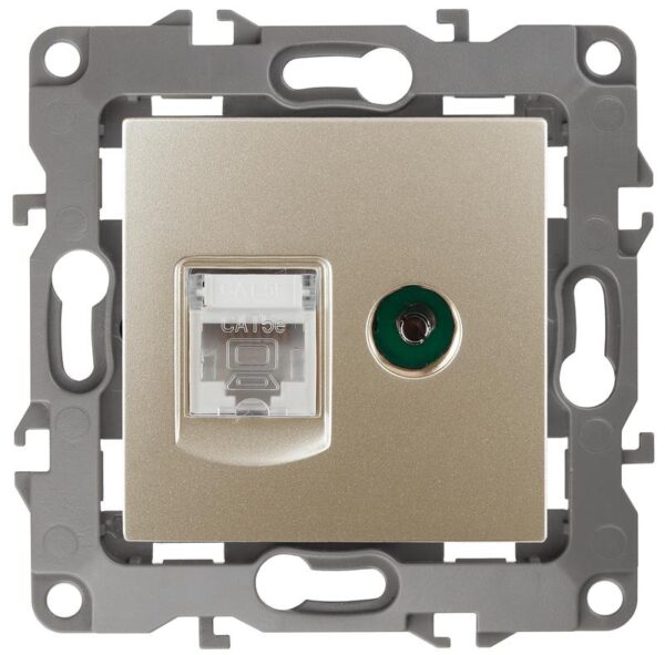 12-3110-04 ЭРА Розетка комбинированная RJ45+TV