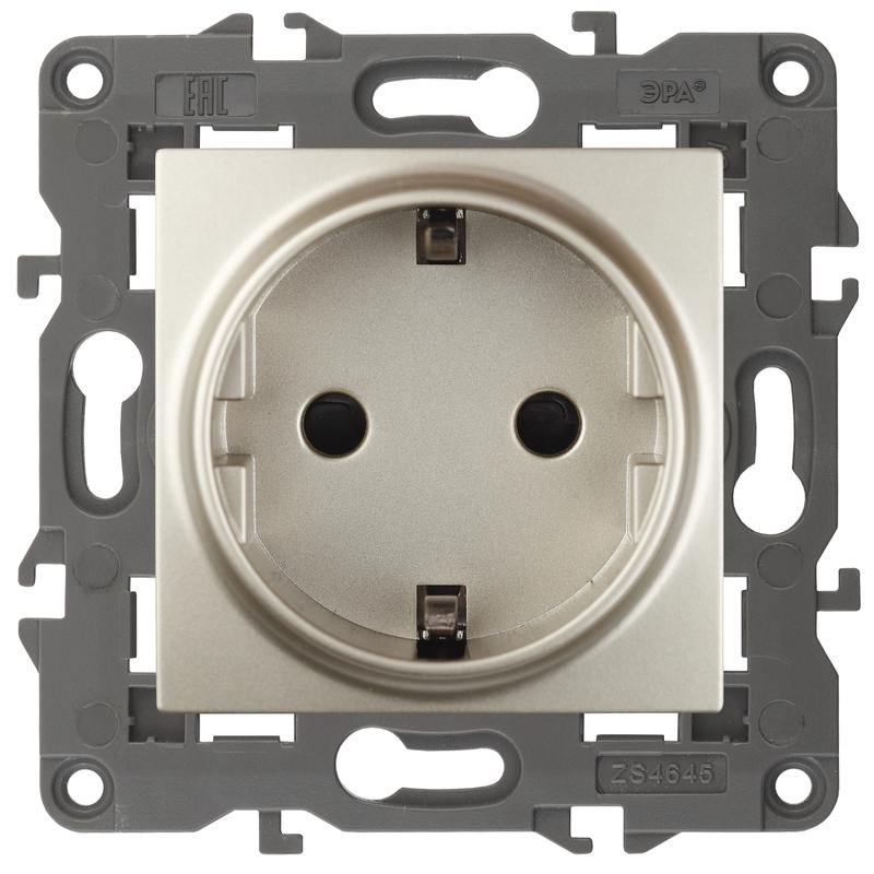 14-2102-04 ЭРА Розетка 2P+E Schuko со шторками 14-2102-04 ЭРА Розетка 2P+E Schuko со шторками