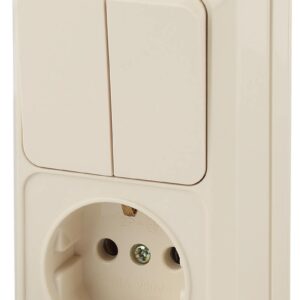 Блок розетка с выключателем Intro Quadro 2-706-02 двойным вертикальный 10А-250В