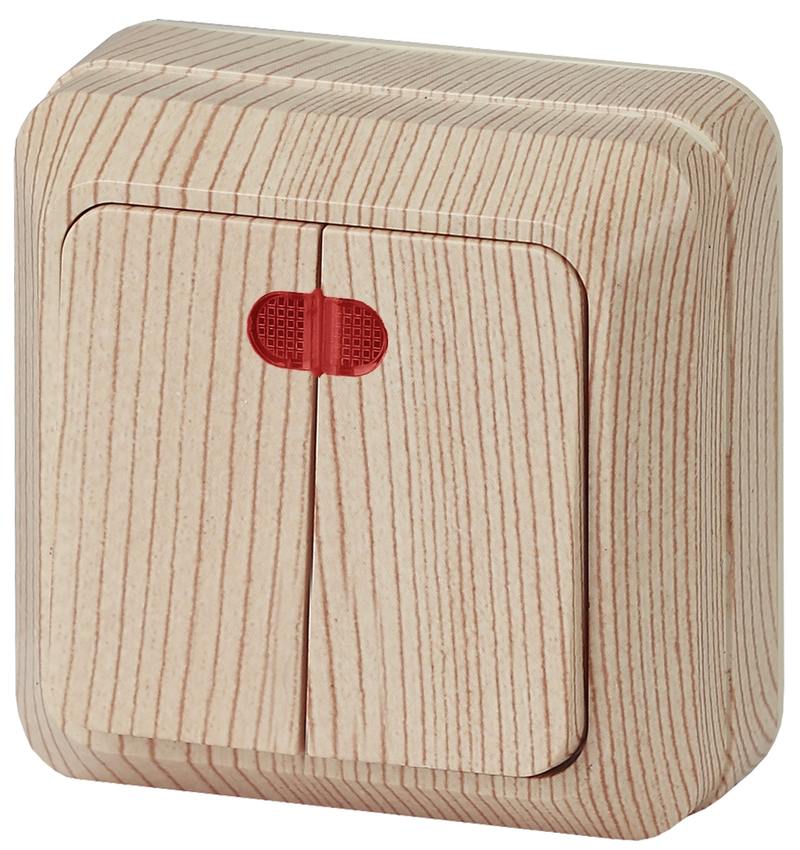 Выключатель Intro Quadro 2-105-11 двухклавишный с подсветкой Выключатель Intro Quadro 2-105-11 двухклавишный с подсветкой